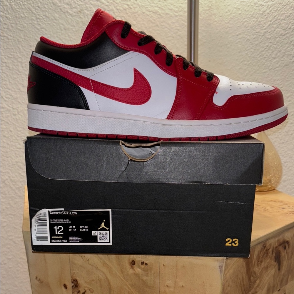 Nike Air Jordan 1 Low Red and Black Sneakers